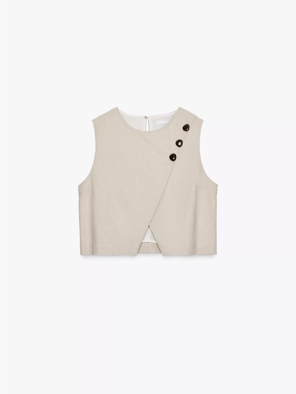 NWOT- Zara Linen blend cropped wrap top